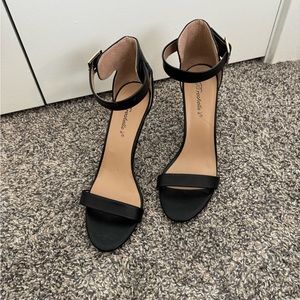 Black ankle strap heels. Size 8